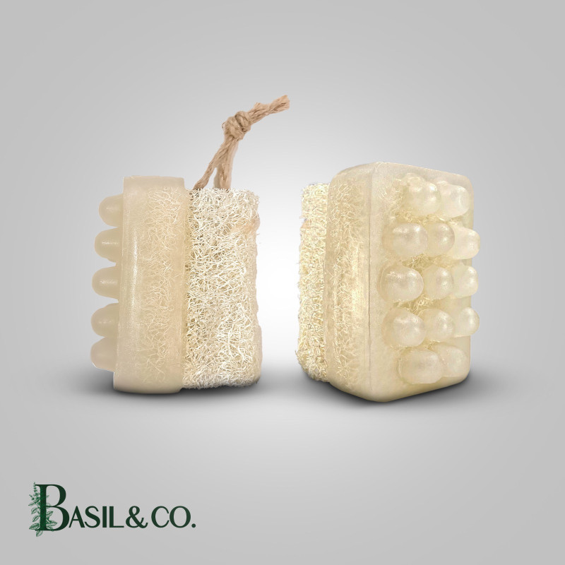 Massage loofah soap ( white musk scent )